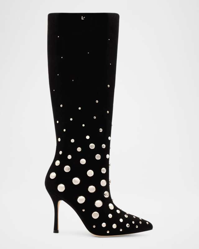 Kate Studded Suede Stiletto Mid Boots